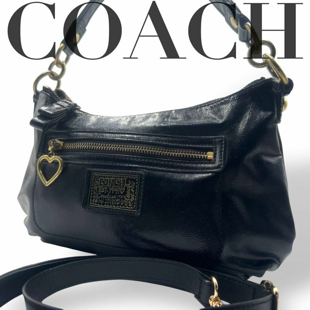 COACH - COACHコーチ ショルダーバック ハンドバック レザー 2way ポピー
