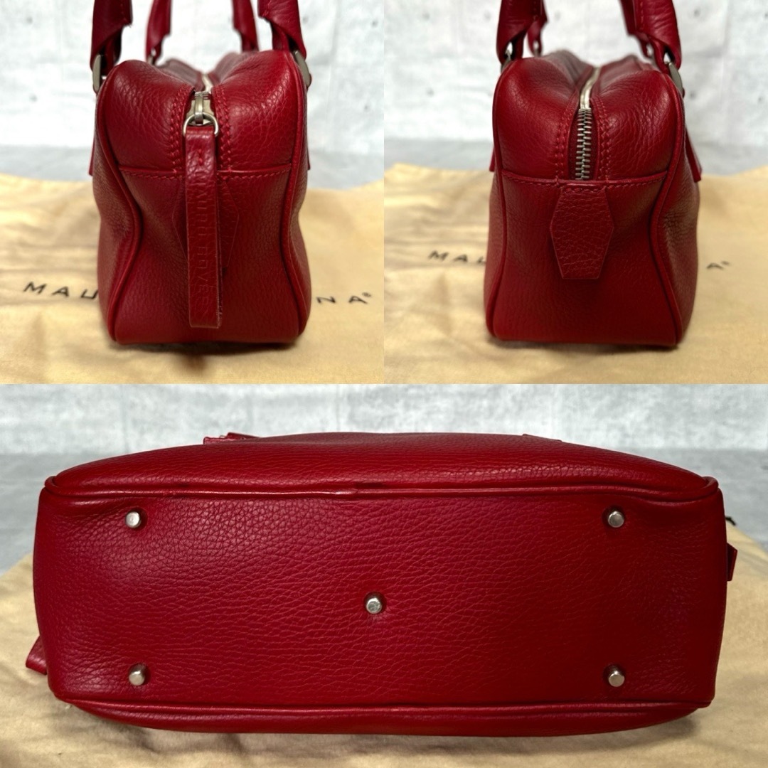 良品】MAURO GOVERNA レッド トリヨンレザー ハンドバッグ 保存袋 良品】MAURO GOVERNA レッド トリヨンレザー ハンドバッグ 保存袋