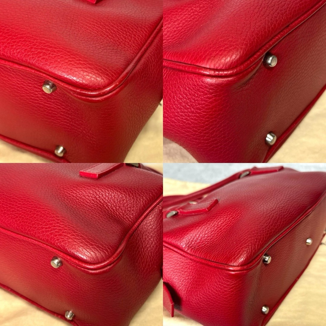 良品】MAURO GOVERNA レッド トリヨンレザー ハンドバッグ 保存袋 良品】MAURO GOVERNA レッド トリヨンレザー ハンドバッグ 保存袋