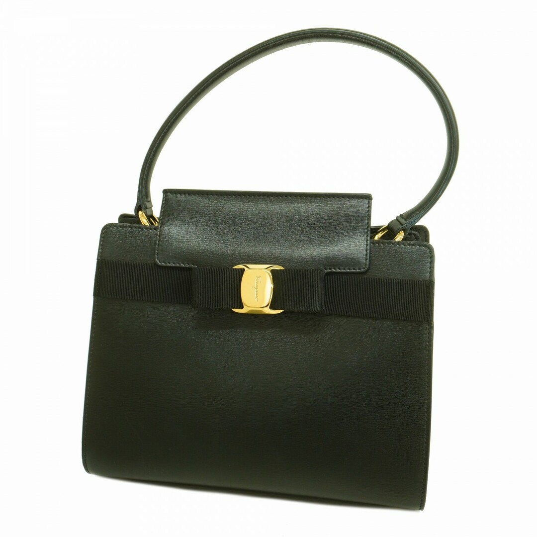 Salvatore Ferragamo - ★SALE【5ac2351】サルヴァトーレフェラガモ ハンドバッグ ヴァラ レザー ブラック ゴールド金具【中古】レディース