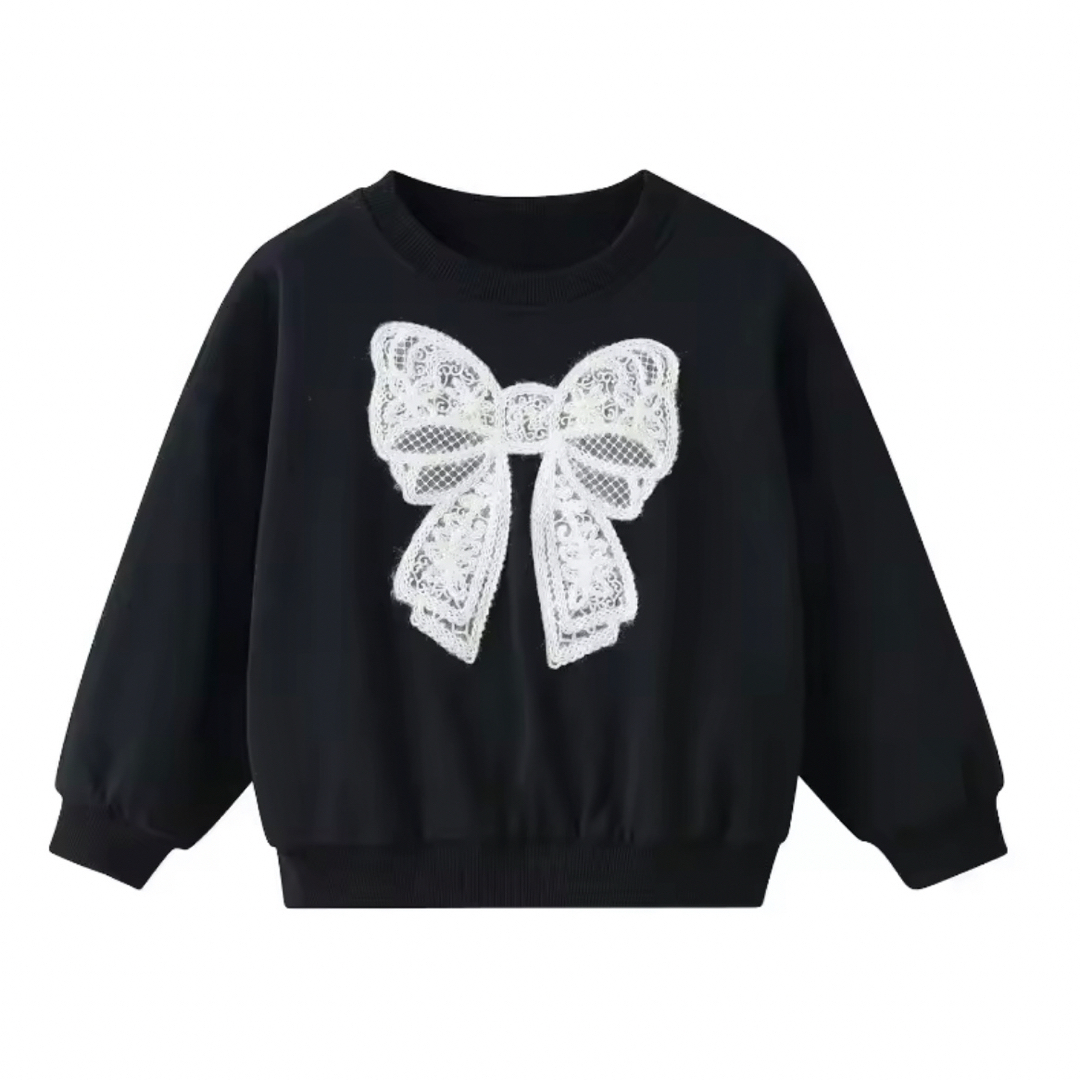 韓国系子供服 | レースリボントレーナー キッズ/ベビー/マタニティのキッズ服女の子用(90cm~)(Tシャツ/カットソー)の商品写真