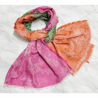 ETRO - エトロ シルク スカーフ ストール 長方形 カーキ ETRO - エトロ シルク スカーフ ストール 長方形 カーキ