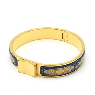 エルメス(HERMES)のHERMES エルメス クリッククラック エマイユPM バングル ブレスレット 七宝焼 GP ゴールド ブルー 青 イエロー 黄色(ブレスレット/バングル)