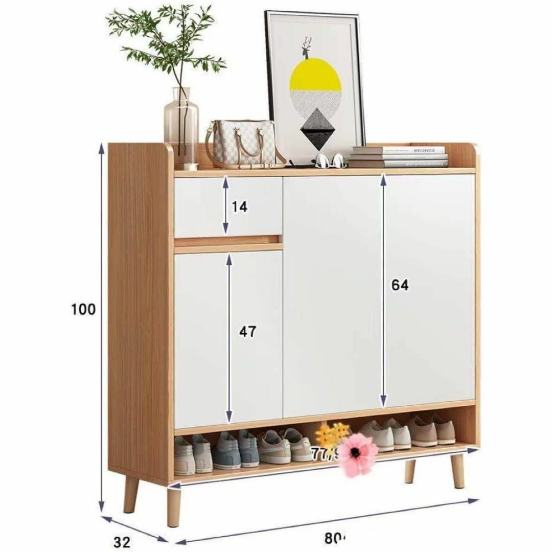 ⭐新品⭐下駄箱 シューズボックス 収納キャビネット 木製 棚 大容量 ホワイト ⭐新品⭐下駄箱 シューズボックス 収納キャビネット 木製 棚 大