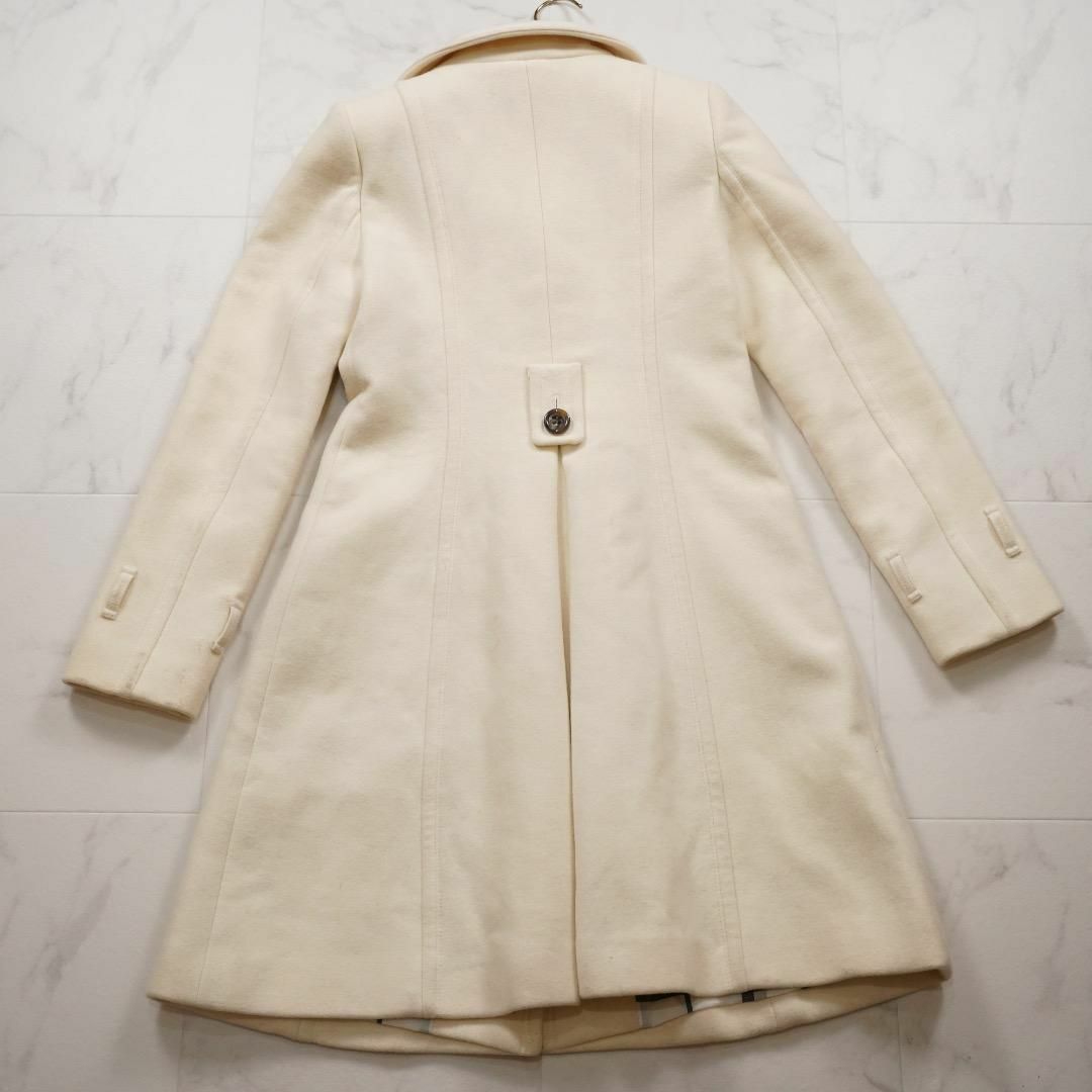 BURBERRY コート ホワイト #38 羊毛 アンゴラ ファー BURBERRY コート ホワイト #38 羊毛 アンゴラ ファー