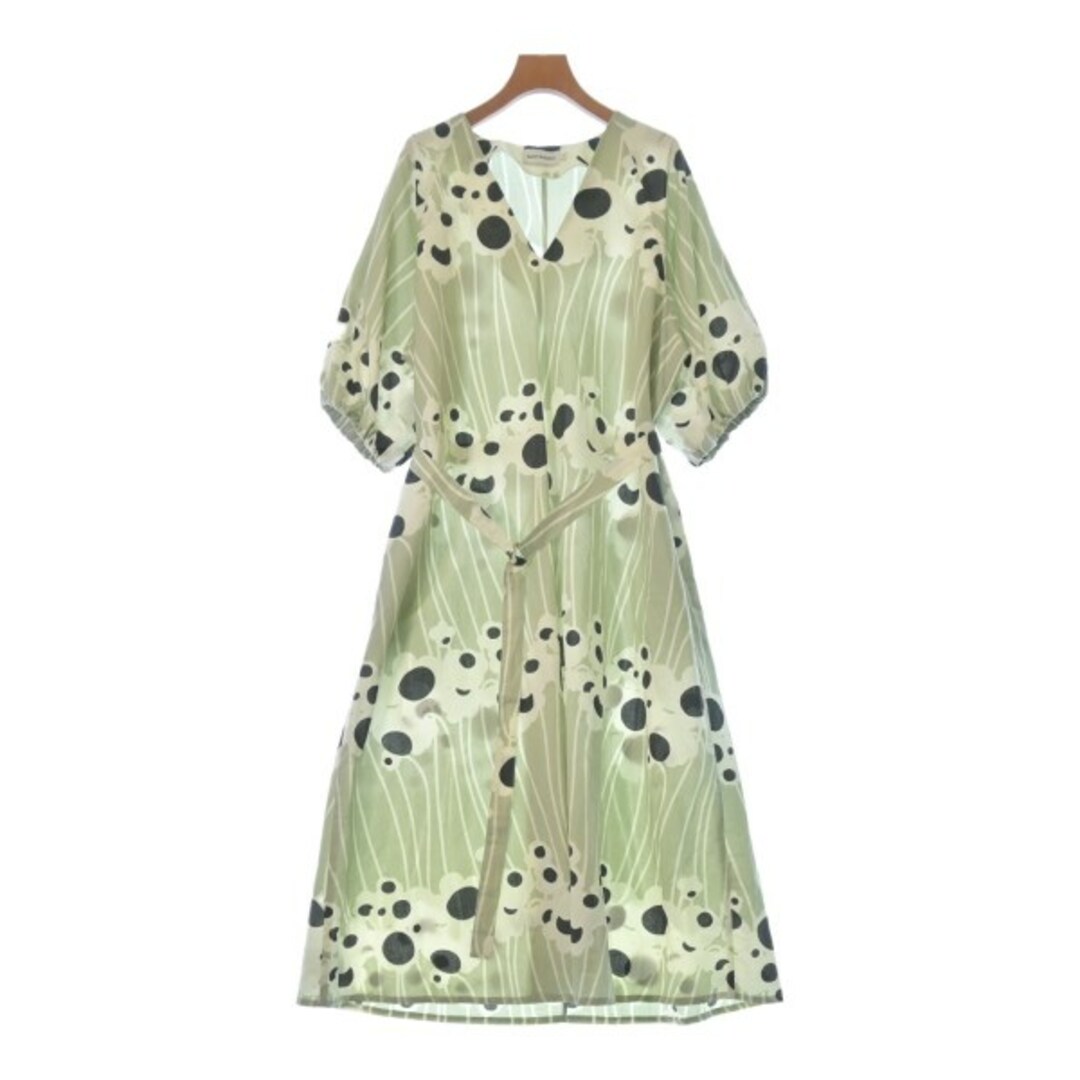 marimekko マリメッコ ワンピース 38(M位) 緑x白x黒(総柄 marimekko マリメッコ ワンピース 38(M位) 緑x白x黒(総柄