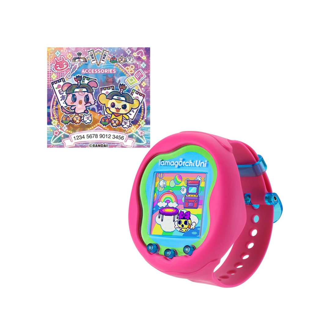 たまごっち ゆに ピンク たまステッカー「ももたろうコーデ」付き たまごっち ゆに ピンク たまステッカー「ももたろうコーデ」付き
