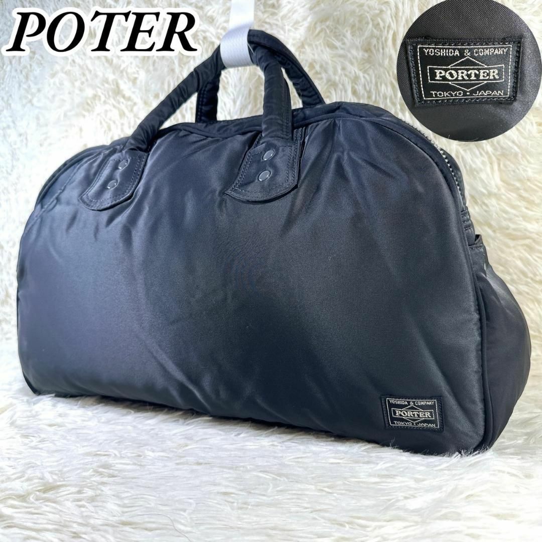 極美品】PORTER ポーター タンカー ミニボストン ハンド 黒 843F 極美品】PORTER ポーター タンカー ミニボストン ハンド 黒 843F