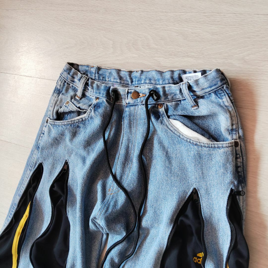 アディダス リメイクパンツ デニムジーンズ 4ジッパー アディダス リメイクパンツ デニムジーンズ 4ジッパー