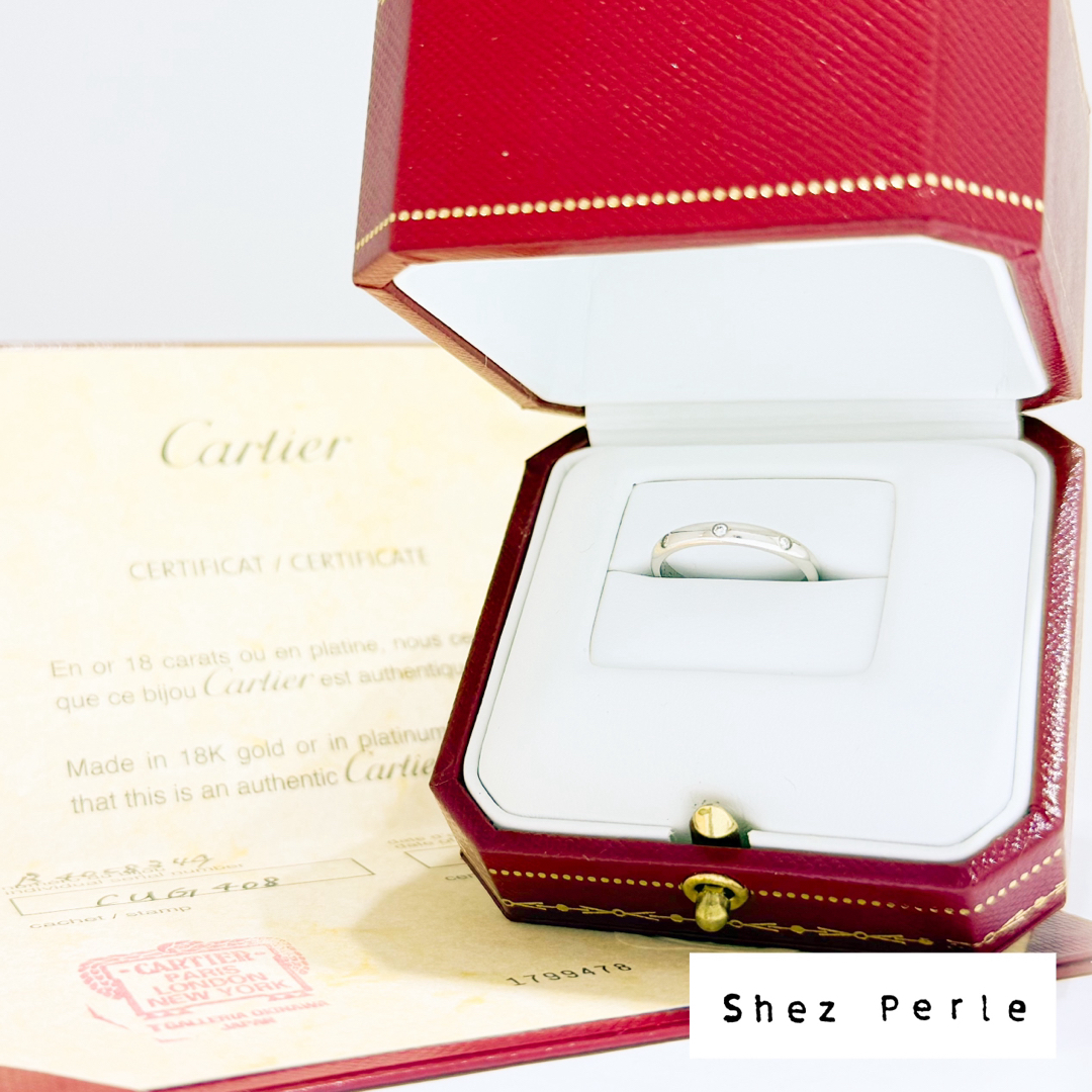 Cartier カルティエ バンド リング ダイヤ PT950 9号 Cartier カルティエ バンド リング ダイヤ PT950 9号