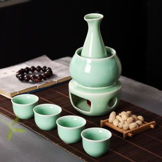 酒器 徳利 熱燗 焼酎 日本酒 清酒 食器 陶器 酒燗器 保温器 温燗 おちょこ(アルコールグッズ)