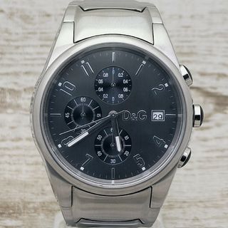 ドルチェアンドガッバーナ(DOLCE&GABBANA)の動作品　ドルチェ＆ガッバーナ　時計　クロノグラフ　シルバー　D&G　定価14万円(腕時計(アナログ))