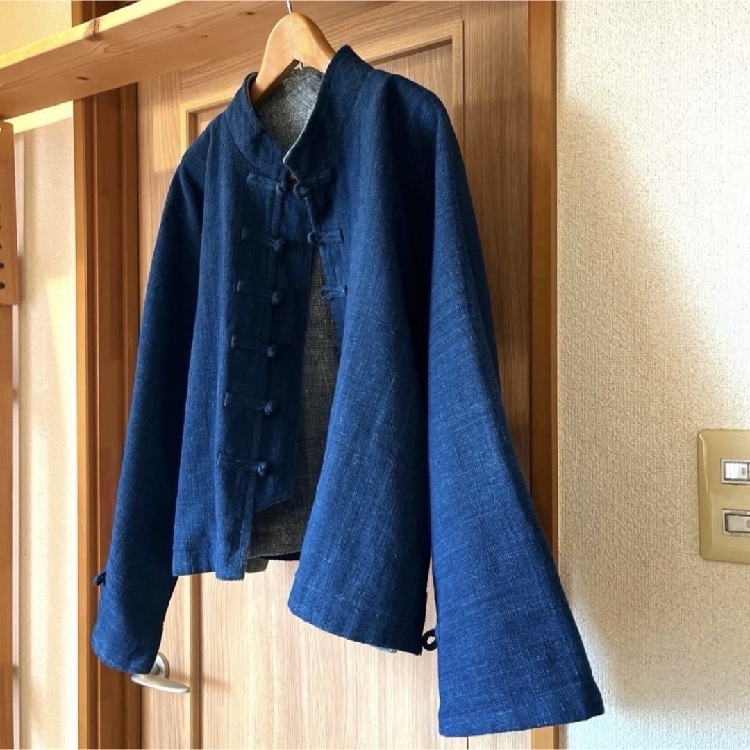 極美品 うさとの服 綿 リバーシブル ジャケット 藍染 usaato ウサト 極美品 うさとの服 綿 リバーシブル ジャケット 藍染 usaato ウサト