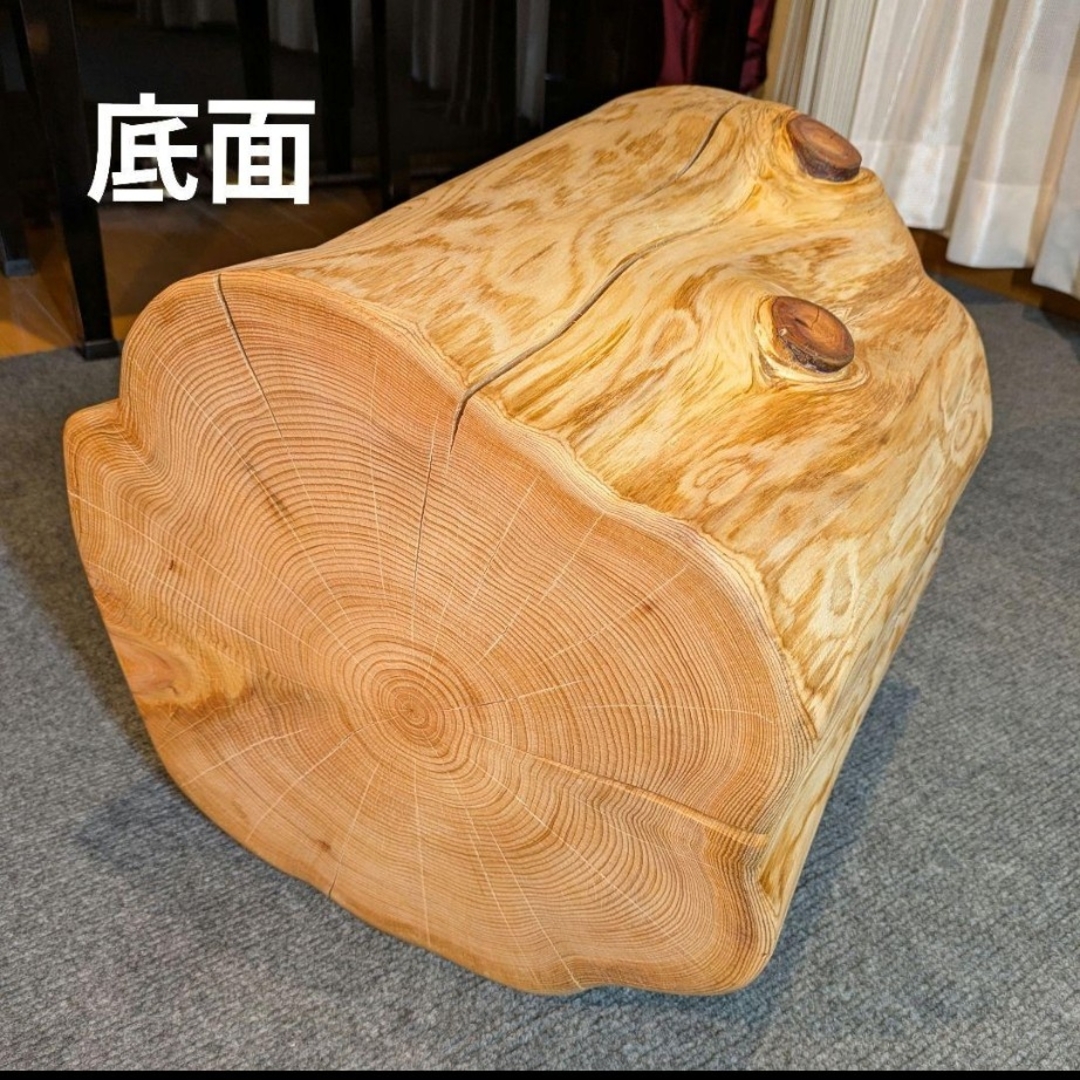 天然ヒバ 切り株 丸太 椅子 スツール テーブル 高さ約34㎝ 天然ヒバ 切り株 丸太 椅子 スツール テーブル 高さ約34㎝