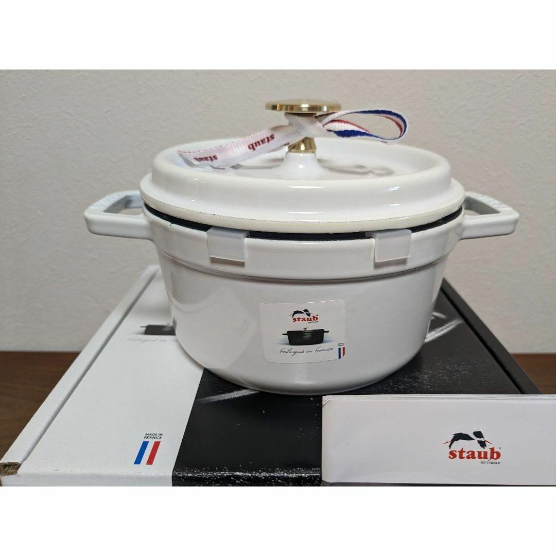 ストウブ Staub ホワイト ココットラウンド 16㎝ 生涯保証付 新品 ストウブ Staub ホワイト ココットラウンド 16㎝ 生涯保証付 新品