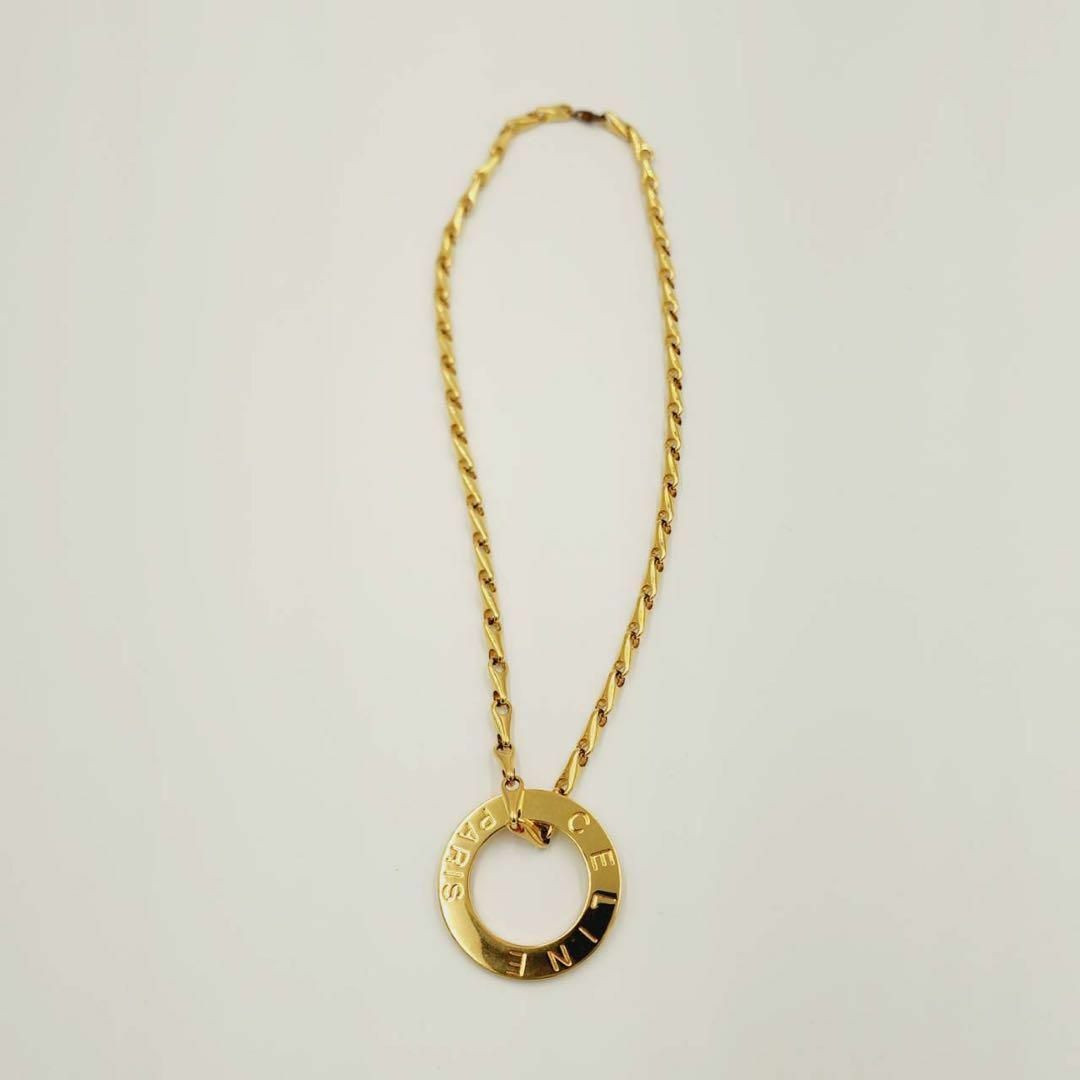 ☆CELINE☆ ロングネックレス サークル ロゴ チェーン ゴールド 箱 ☆CELINE☆ ロングネックレス サークル ロゴ チェーン ゴールド 箱