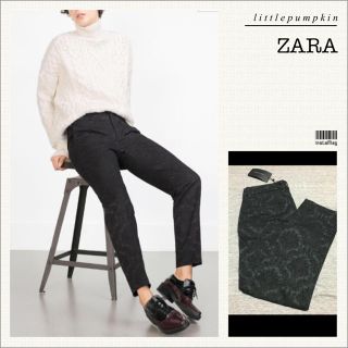 ザラ(ZARA)のZARA  ジャガードパンツ グリーン(カジュアルパンツ)