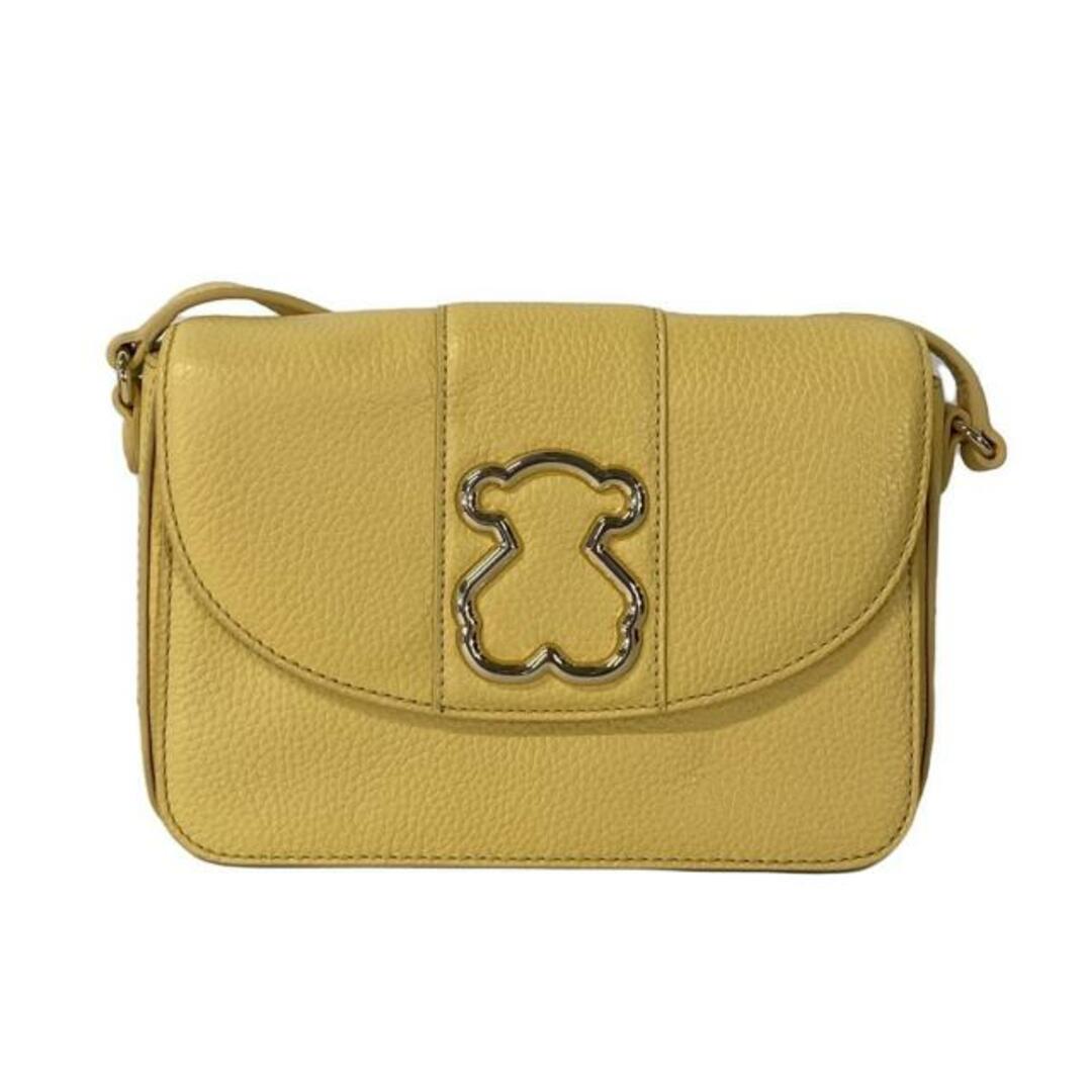 TOUS(トウス) ショルダーバッグ美品 - イエロー クマ レザー TOUS(トウス) ショルダーバッグ美品 - イエロー クマ レザー