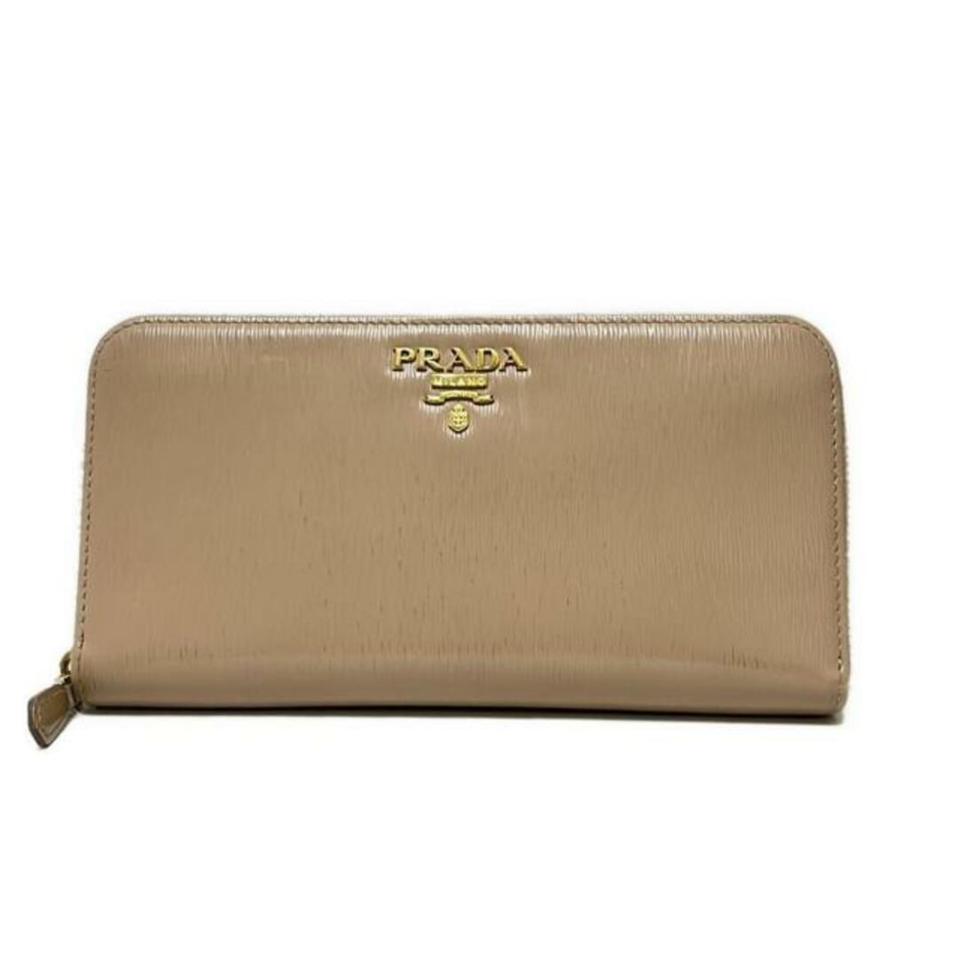PRADA(プラダ) 長財布 - ベージュ ラウンドファスナー レザー PRADA(プラダ) 長財布 - ベージュ ラウンドファスナー レザー