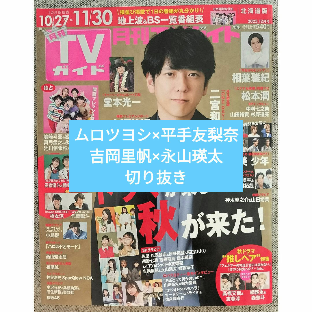 月刊TVガイド ムロツヨシ 平手友梨奈 吉岡里帆 永山瑛太 切り抜き エンタメ/ホビーの雑誌(音楽/芸能)の商品写真