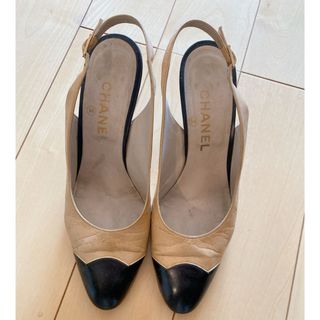 シャネル(CHANEL)のビンテージ♡シャネル　スリングバック　ヒール　ベージュ(ハイヒール/パンプス)