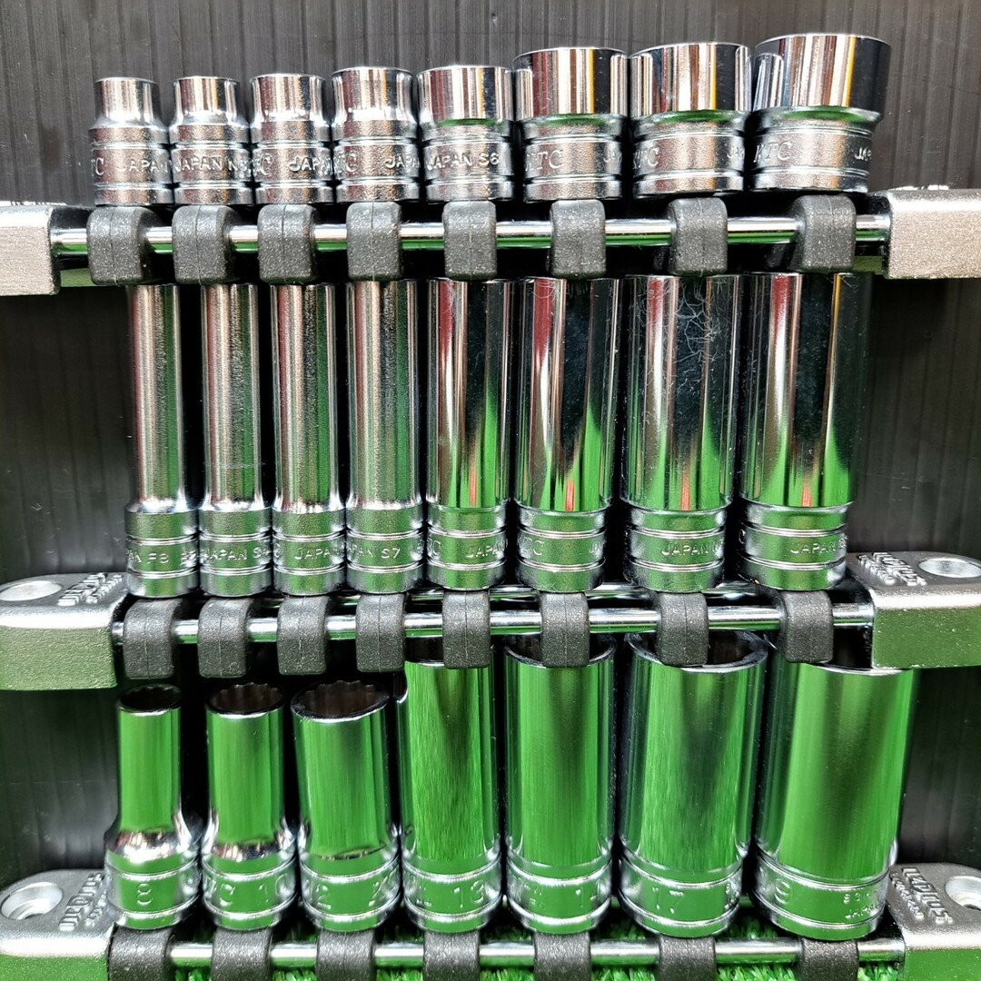 △KTC(京都機械工具) 1/4sq 3/8sq ソケット 計23個+ nepros △KTC(京都機械工具) 1/4sq 3/8sq ソケット 計23個+ nepros
