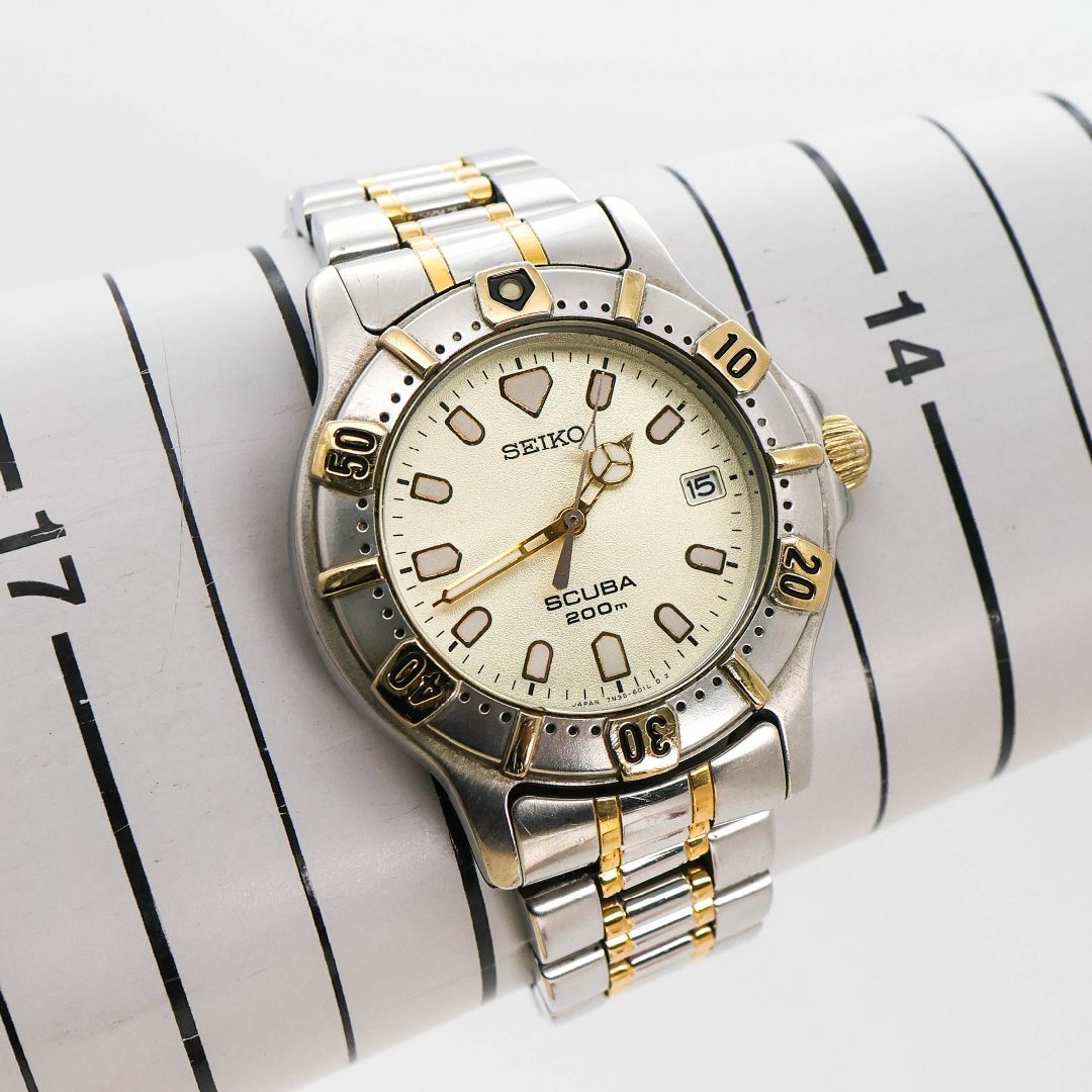 稼働 SEIKO SCUBA 腕時計 磨 200m防水 デイト 回転ベゼル 308 稼働 SEIKO SCUBA 腕時計 磨 200m防水 デイト 回転ベゼル 308