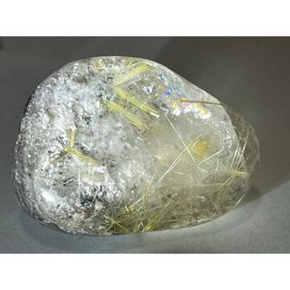 タイチン　レインボー　ゴールド ルチルクォーツ　原石　タンブル(置物)