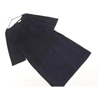 BARNEYS NEW YORK バーニーズ ニューヨーク スウェード調 ワンピース sizeF/紺 ◇■ レディース(ミニワンピース)