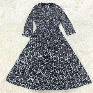 ミラオーウェン(Mila Owen)のミラオ－ウェン　ワンピース FREESIZE フラワープリント ブラック 黒(ロングワンピース/マキシワンピース)