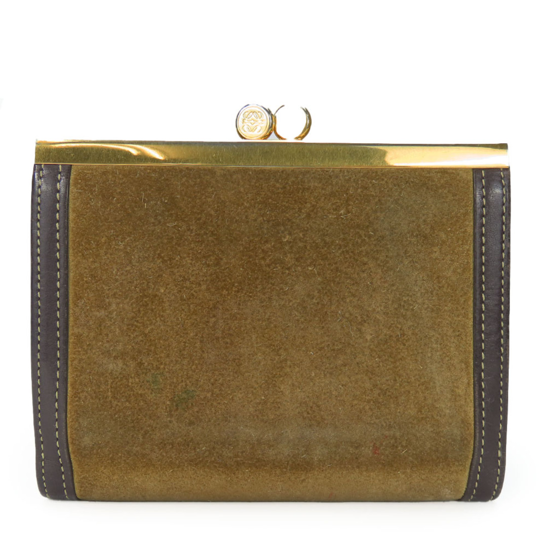 LOEWE - 【中古】 ロエベ 三つ折り財布 スウェード レザー LOEWE - 【中古】 ロエベ 三つ折り財布 スウェード レザー