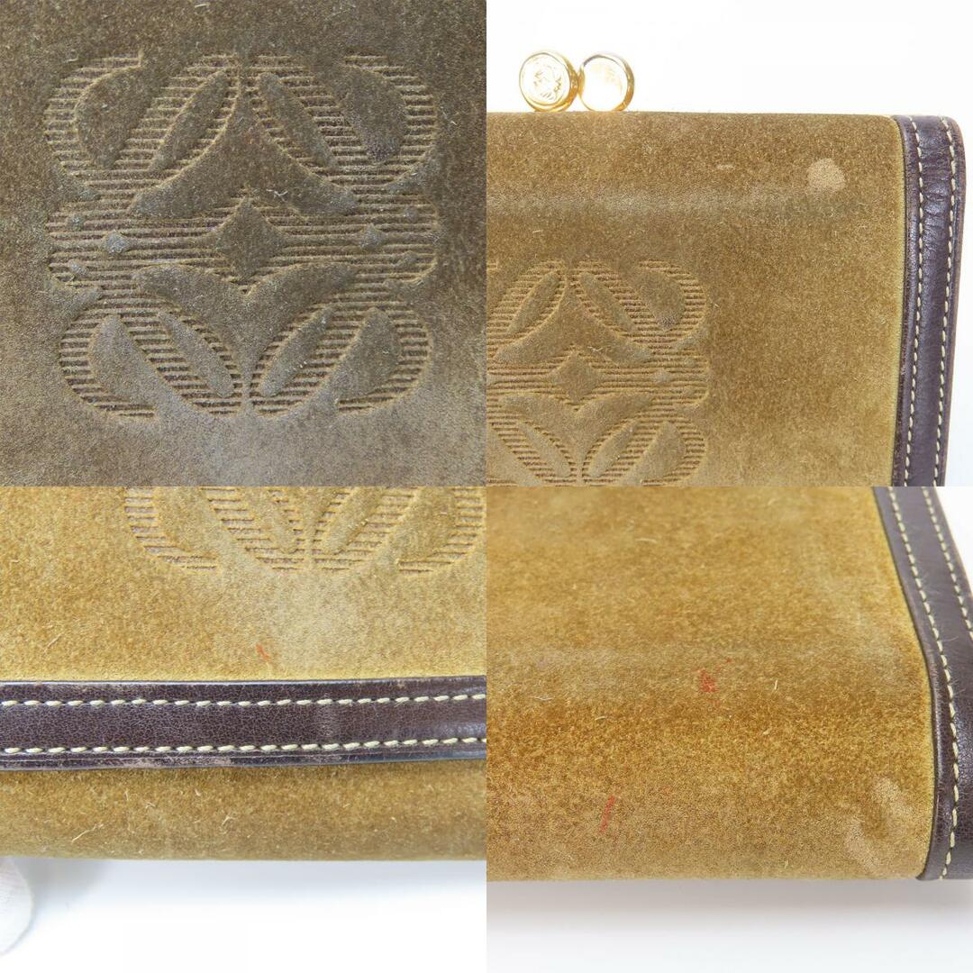 LOEWE - 【中古】 ロエベ 三つ折り財布 スウェード レザー LOEWE - 【中古】 ロエベ 三つ折り財布 スウェード レザー