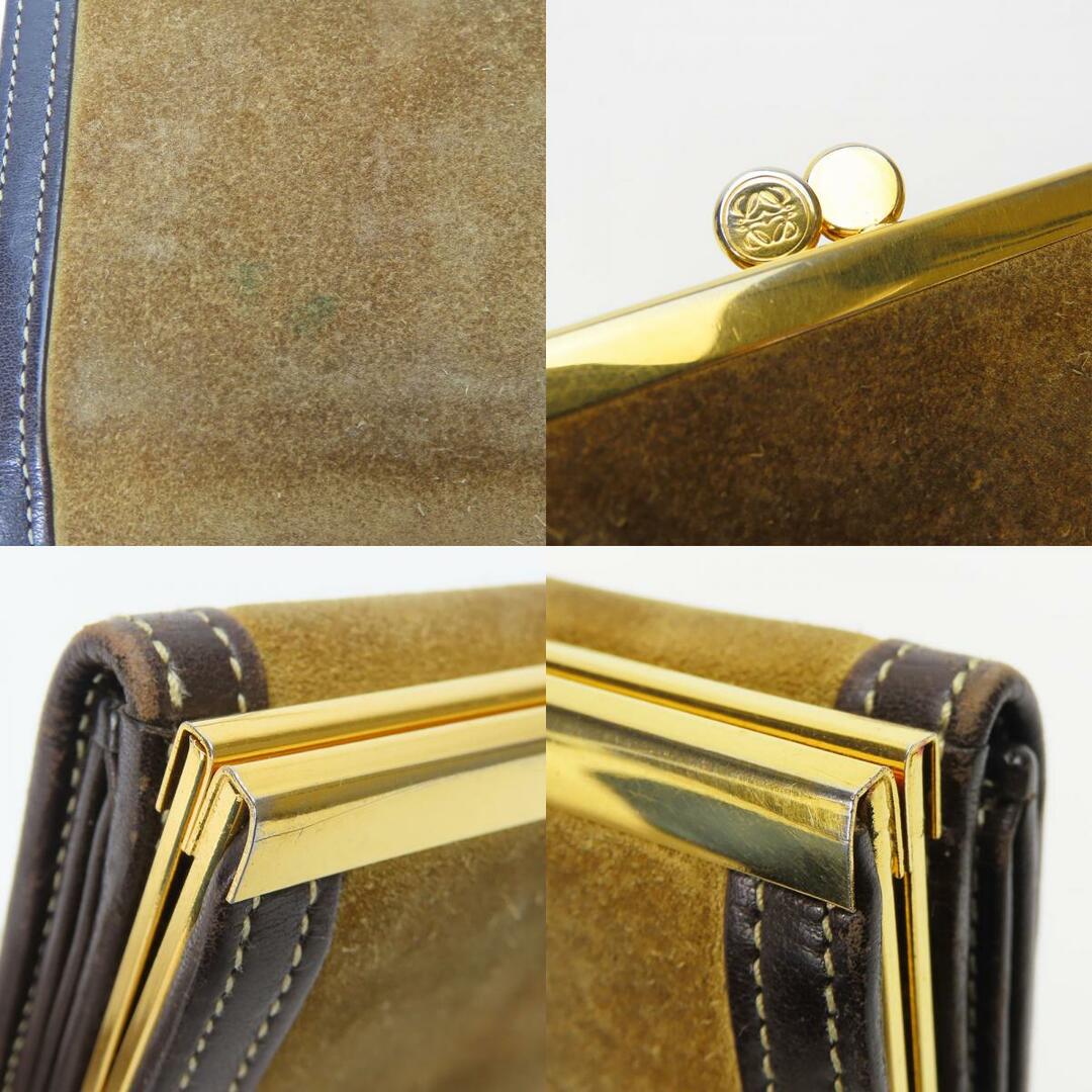 LOEWE - 【中古】 ロエベ 三つ折り財布 スウェード レザー LOEWE - 【中古】 ロエベ 三つ折り財布 スウェード レザー