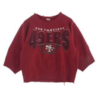 メゾンエウレカ Maison Eureka リメイク 半袖 ロゴ スウェット レッド系 フリー【中古】(スウェット)