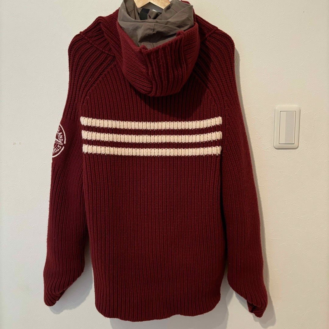 極希少】STONE ISLAND ニット ジャケット レイヤード 刺繍 ロゴ 極希少】STONE ISLAND ニット ジャケット レイヤード 刺繍 ロゴ