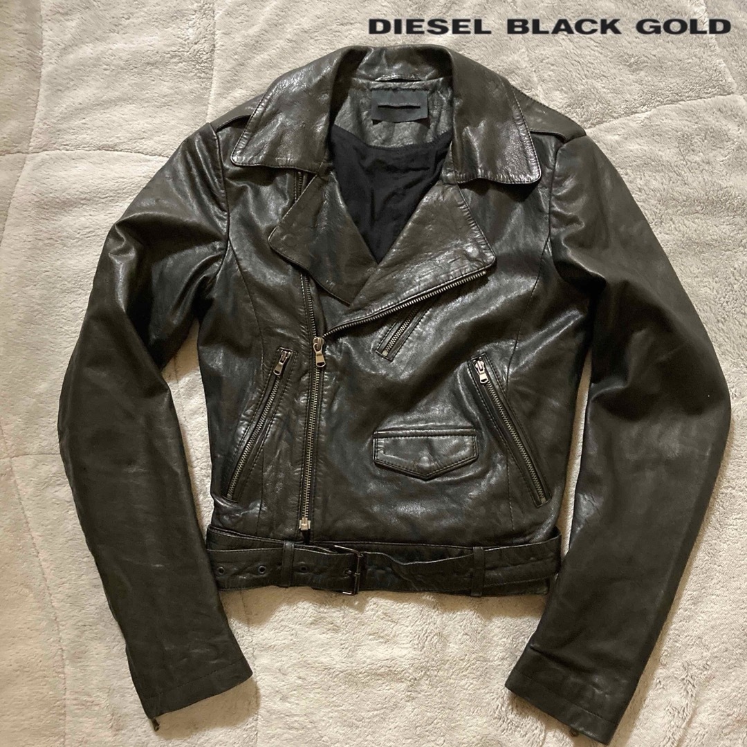 DIESEL BLACK GOLD レザー ライダースジャケット ブラック(楽天 DIESEL BLACK GOLD レザー ライダースジャケット ブラック(楽天