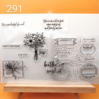 291．クリアスタンプ＊ボタニカル34(印鑑/スタンプ/朱肉)