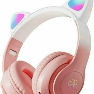 【折りたたみ】ヘッドフォン 猫耳ヘッドフォン Bluetooth ワイヤレス(ヘッドフォン/イヤフォン)