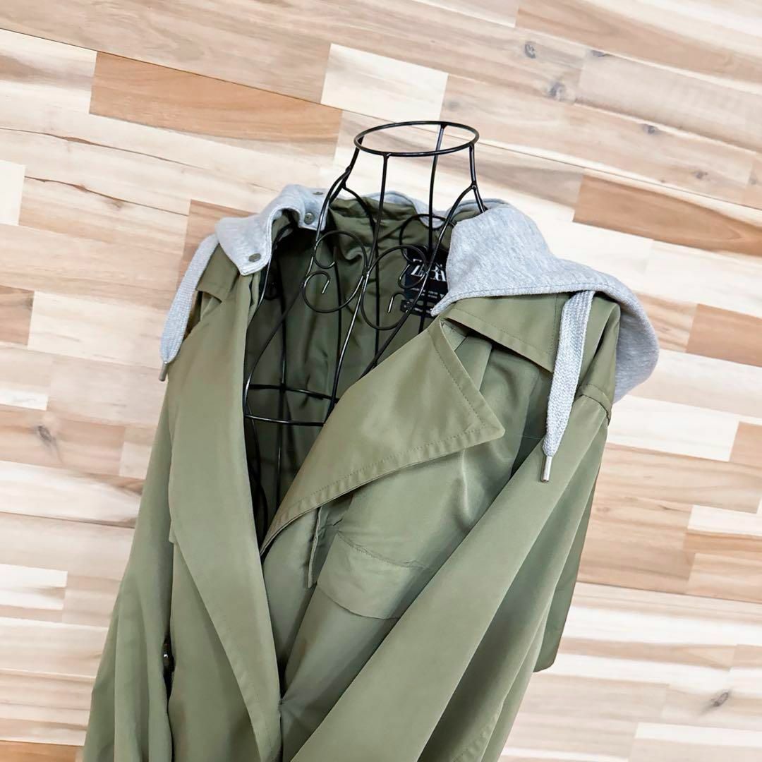 ZARA - 【ザラ】オーバーサイズ フード付き トレンチ コート ZARA - 【ザラ】オーバーサイズ フード付き トレンチ コート