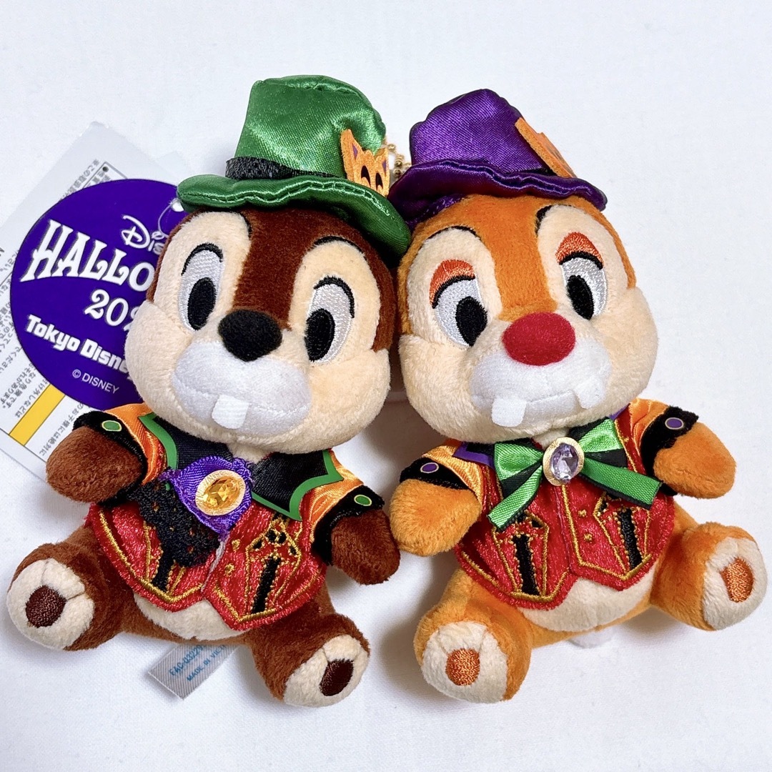 チップ&デール(チップアンドデール)のお顔厳選 チップ デール ぬいぐるみバッジ ハロウィン ディズニー 2024 エンタメ/ホビーのおもちゃ/ぬいぐるみ(キャラクターグッズ)の商品写真