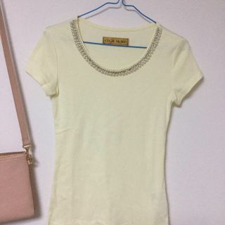 セシルマクビー(CECIL McBEE)の【★値下げ中★】CECIL McBEE パール付き Tシャツ(Tシャツ(半袖/袖なし))