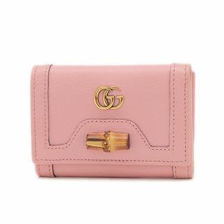 グッチ(GUCCI)のグッチ ダイアナ バンブー コンパクトウォレット 三つ折り財布 レザー ピンク(財布)