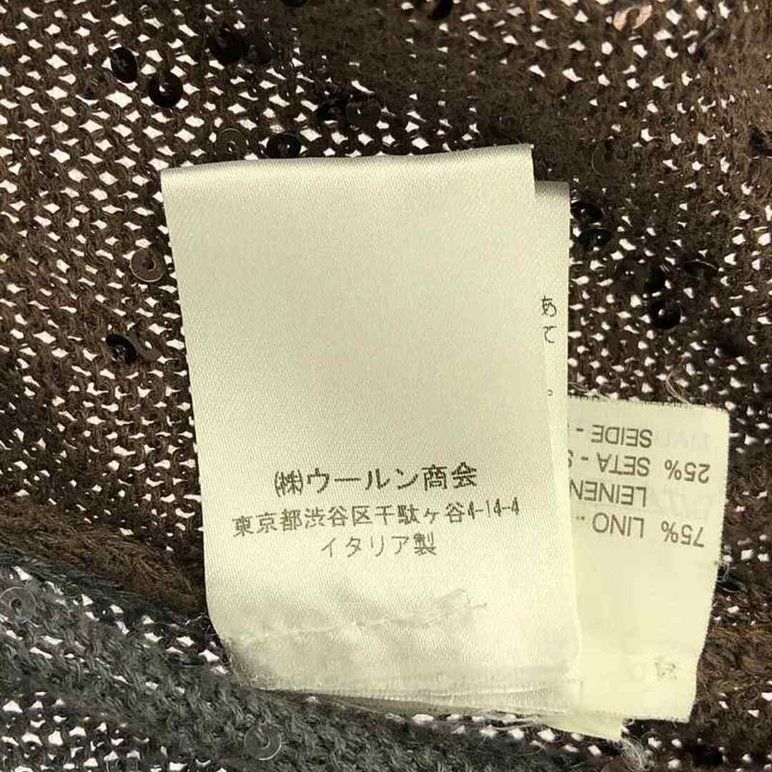 BRUNELLO CUCINELLI(ブルネロクチネリ)のBRUNELLO CUCINELLI / ブルネロクチネリ | リネン シルク スパンコール ニット カーディガン | M | ブラウン/グレー | レディース レディースのトップス(カーディガン)の商品写真