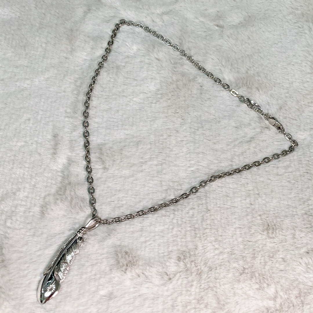 美品】SAAD サード フェザーネックレス チェーンセット シルバー 美品】SAAD サード フェザーネックレス チェーンセット シルバー