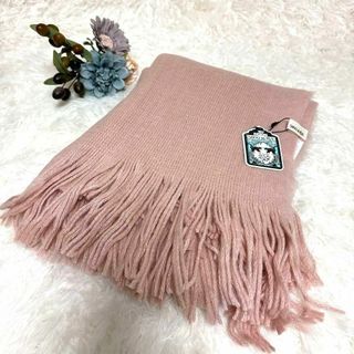 ❤️フリンジストール ピンク ふわふわであたたかい シューラルー 冬の装いに(マフラー/ショール)