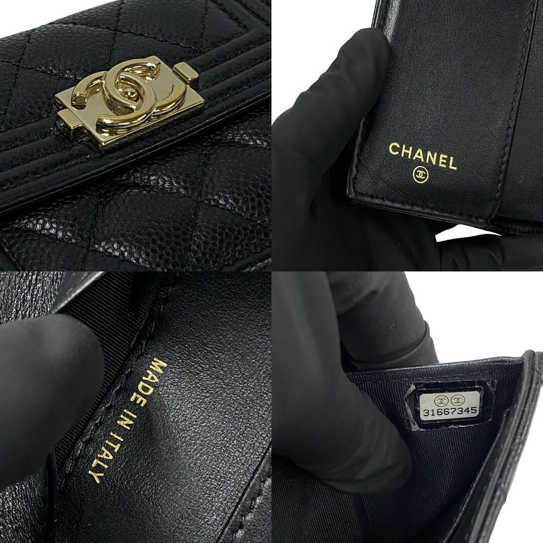 極美品 箱袋付 シャネル ボーイシャネル キャビアスキン 三 極美品 箱袋付 シャネル ボーイシャネル キャビアスキン 三