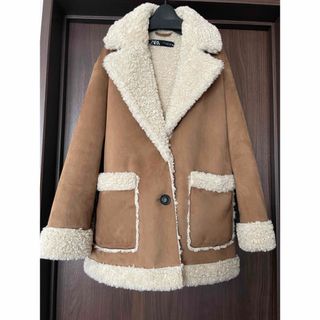 ZARA ザラ ムートンコート スエード フェイクファー ジャケット ZARA ザラ ムートンコート スエード フェイクファー ジャケット