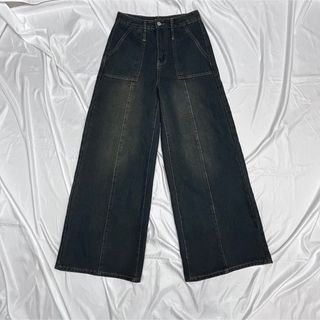 アルシーヴ(archives)のarchive center line wide denim pants(デニム/ジーンズ)
