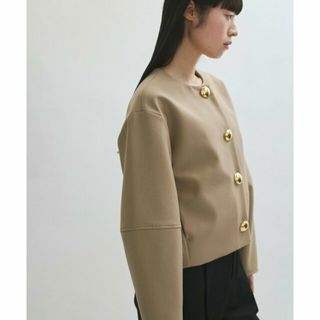アダムエロペファム(ADAM ET ROPE' FEMME)の【ベージュ（27）】【WEB限定】・【オケージョン】ノーカラーボンディングジャケット(ノーカラージャケット)