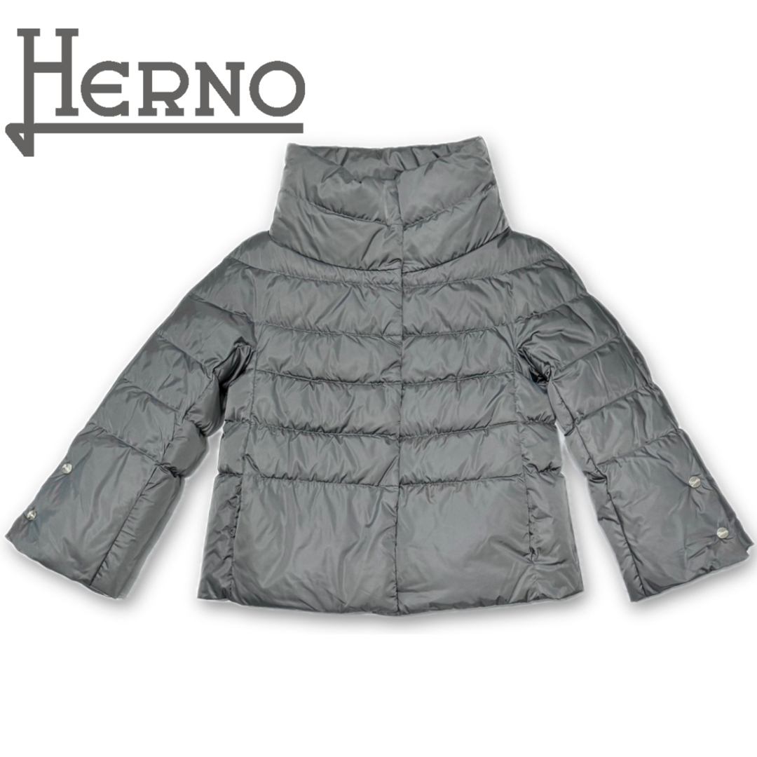 HERNO - 新品ヘルノHERNOハイカラー袖ボタン ダウンジャケット グレー #38
